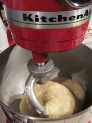 Mixing the dough in our Kitchen-Aid Mixer